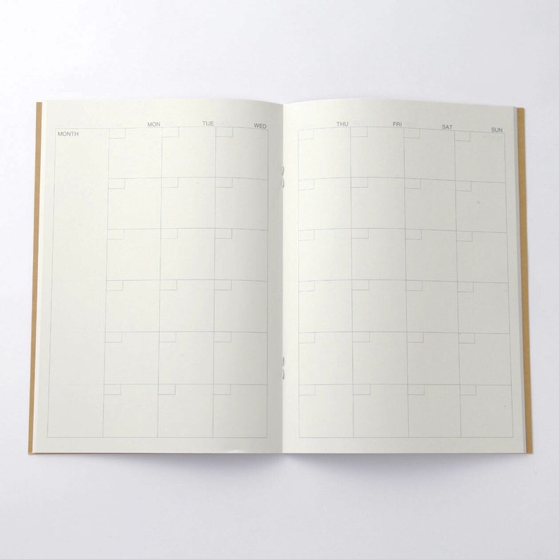 Muji A5 Kraft Monthly Planner Notebook Schedule Etsy