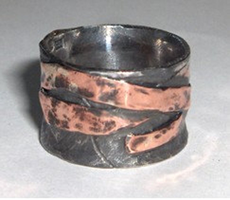 Bronze Age ring silver and copper to order by RoughAsNature Etsy