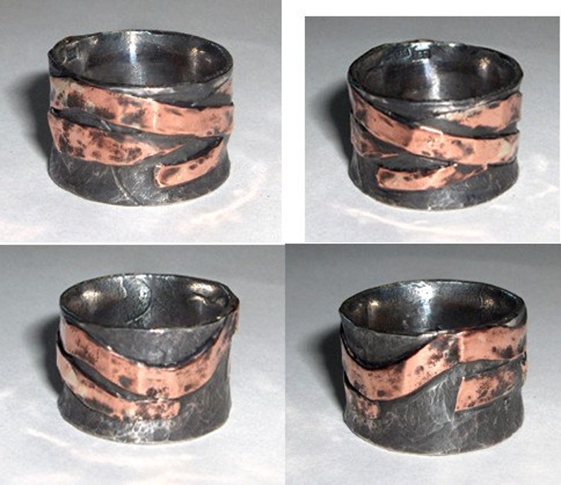 Bronze Age ring silver and copper to order by RoughAsNature Etsy