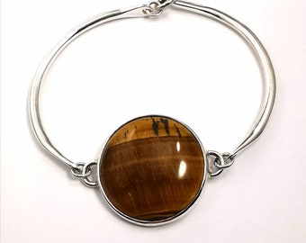 Sterling Silver and Tiger Eye bracelet by RoughAsNature to order