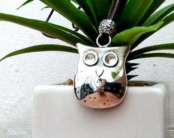 Owl necklace Bird lovers gift Mens necklace Bird necklace Anniversary gift for him His and her gifts Men jewelry Sterling Silver necklace