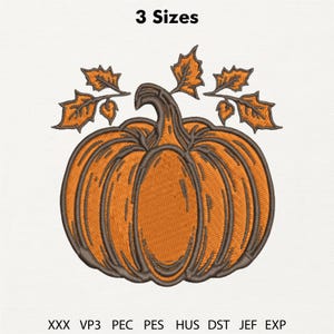 Pumpkin Embroidery Design, Halloween Machine Embroidery File, Pumpkin Embroidery Pattern, Spooky Season Embroidery, Fall Embroidery Pattern