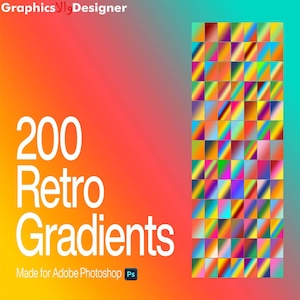 Photoshop Retro Gradient Swatches Collection Bundle for Adobe Photoshop | Adobe Photoshop Gradient | Photoshop Swatches