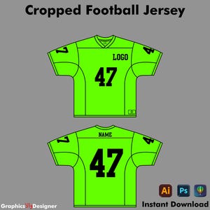 Maqueta de camiseta de fútbol recortada, plantilla de camiseta de calle editable vectorial, archivo de Photoshop, Illustrator y CorelDRAW, descarga digital instantánea