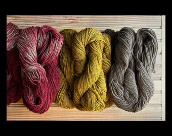 Dyed Suri Llama Cheviot / Finn Natural Wool Yarn, 2-Ply, 2 0z. 180 Yards, Naturally Dyed