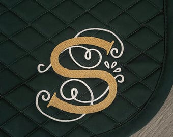 Piper Single Letter Monogram Personalized Saddle Pad