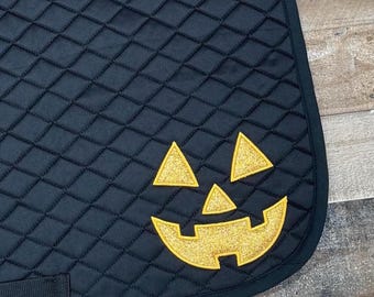 Halloween Jack O Lantern Saddle Pad - BLACK