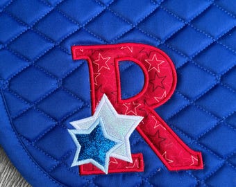 STARS LETTER - Saddle Pad 4th of July Monogram