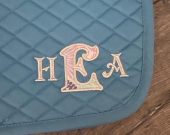 Applique Monogram Personalized Saddle Pad - BLAKE