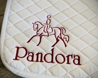 DRESSAGE - Modern Design  Custom Name Saddle Pad