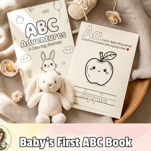 ABC Baby Shower Coloring Book | Baby Shower Game Babys First A-Z Alphabets Activity Gift Ideas Learning Game DIY Baby Book PRINTABLE Digital