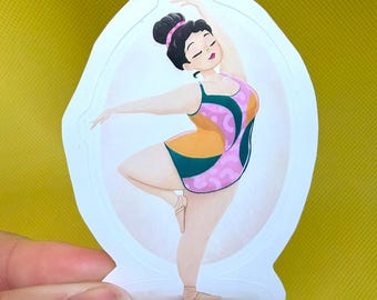 Beautiful Ballerina Sticker – Ballet Art, Balletcore Vinyl Decal, Inclusive Dance Illustration