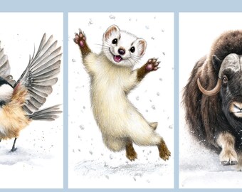 Cartões de Movimentos de Animais no Inverno — Conjunto de Atividades Imprimíveis para Crianças Pequenas — Pausas Cerebrais para Pré-Escolares