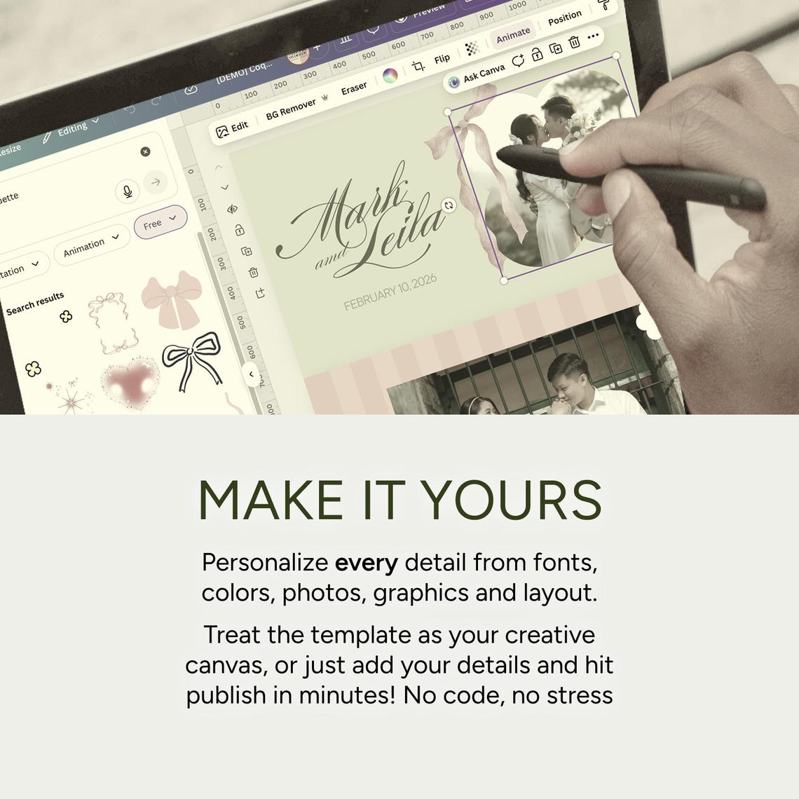 Wedding Website Canva Template Woodland Elegance Customizable Old