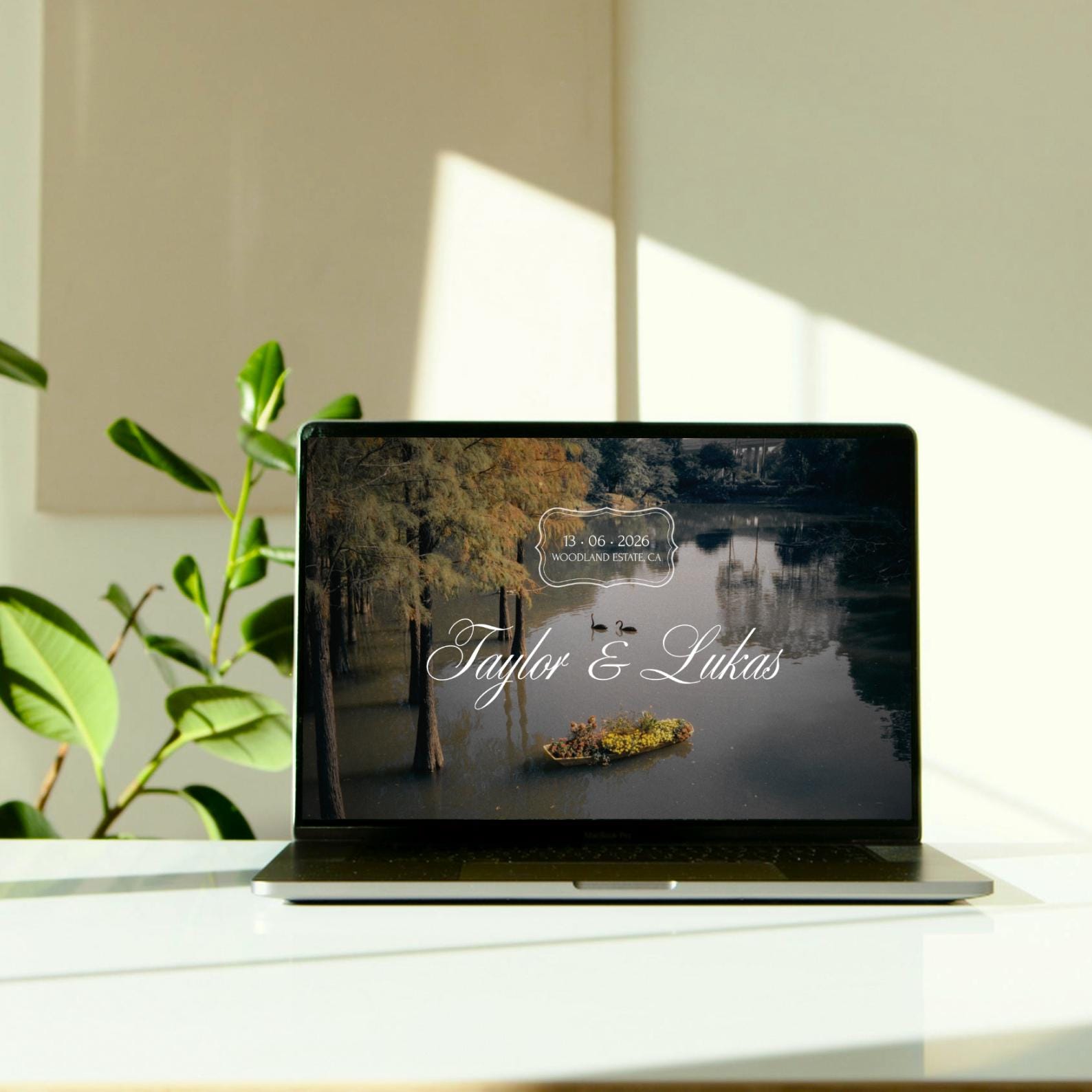 Wedding Website Canva Template Woodland Elegance Customizable Old