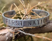 FIRST NATIONS - Hand Stamped Cuff Bracelet For Women Or Men