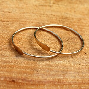 Gold Hoop Earrings - 14K Gold Filled Hoops - Medium Hoop Earrings - 1 Inch Hoops - Gold Hoops - Two Feathers Jewelry