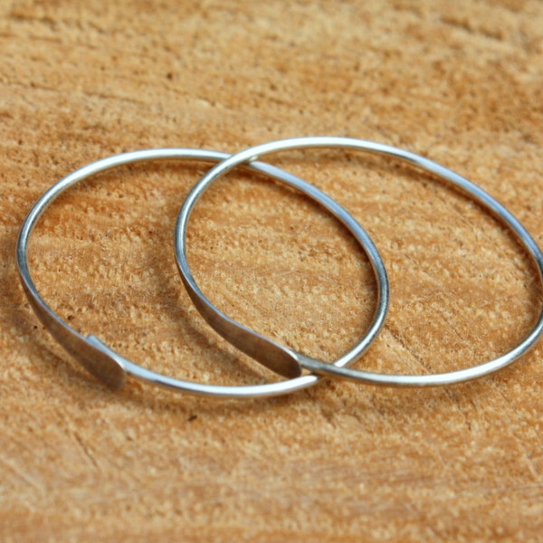 RESERVED for Laurie - Sterling Silver Hoop Earrings - Endless Hoops - Sterling Hoops - 1 Inch Hoops - Silver Hoops - Minimalist Jewelry