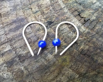 Lapis Lazuli Earrings - Delicate Lapis Earrings - Lapis Drop Earrings - Sterling Silver Earrings - Lapis And Silver - Two Feathers Jewelry