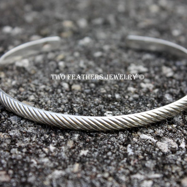 Sterling Silver Cuff Bracelet - Silver Bracelet - Patterned Cuff - Sterling Cuff - Artisan Jewelry - Precious Metal - Two Feathers Jewelry