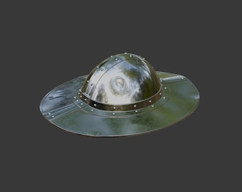 Medieval Kettle Helm 3D Model Files (.stl .3mf) - Precut for 3D Printing
