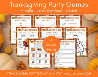 Paquete imprimible de juegos de Acción de Gracias