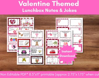 Notas para la lonchera de San Valentín para niños / Chistes imprimibles (descarga digital)