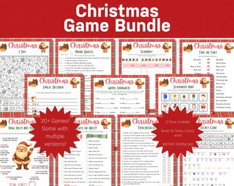 Paquete de juegos navideños / 30 juegos imprimibles para fiestas (PDF)