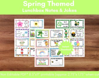 Notas imprimibles para la lonchera de primavera para niños