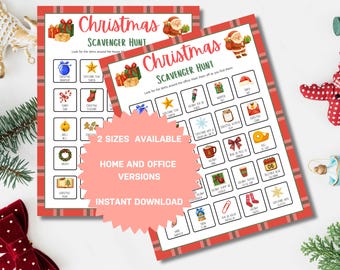 Búsqueda del tesoro navideña imprimible / Juego festivo para el hogar y la oficina / Actividad familiar, de trabajo y de aula