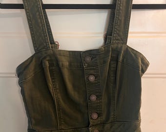 Mono utilitario verde oliva talla pequeña estilo Y2K