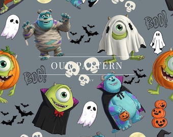 Happy halloween monsters seamless, monster and friends halloween