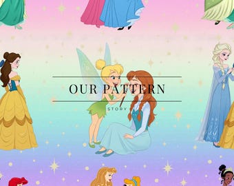 Girls seamless pattern, princess design