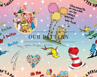 Lovable characters seamless pattern