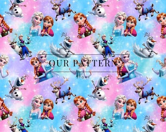 Ice princess and friends seamless pattern
