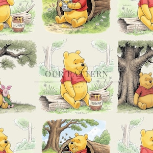 Magical bear seamless, woodlands bear seamless