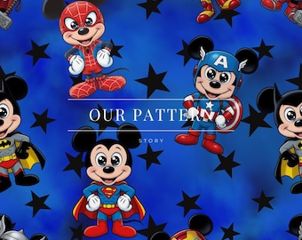 Hero seamless pattern, digital order
