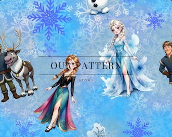 Ice princess seamless pattern