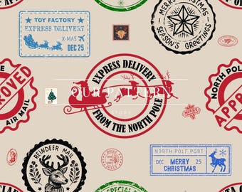 Vintage Postal Stamps Seamless Pattern (Digital Download)