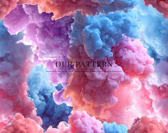 Patrón sin costuras de nubes de colores: descarga digital