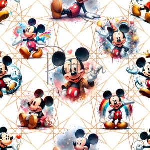 Magical mouse seamless, white pattern, sublimation design