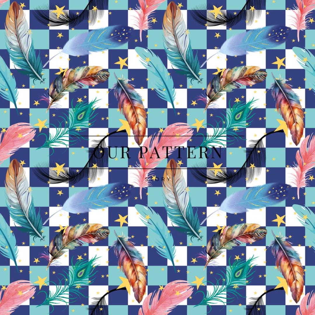 Chief Feather Pattern Checkered Feather Seamless Pattern - Etsy