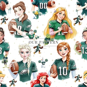 Magical princess Football seamless design