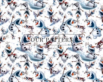 Snow man seamless pattern