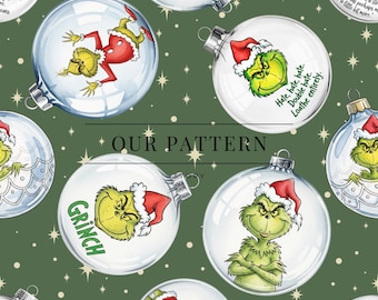 Christmas Monster Seamless Pattern: Festive Digital Design (Digital Download)