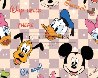 Cartoon Mouse & Friends Seamless Pattern (Digital Download)