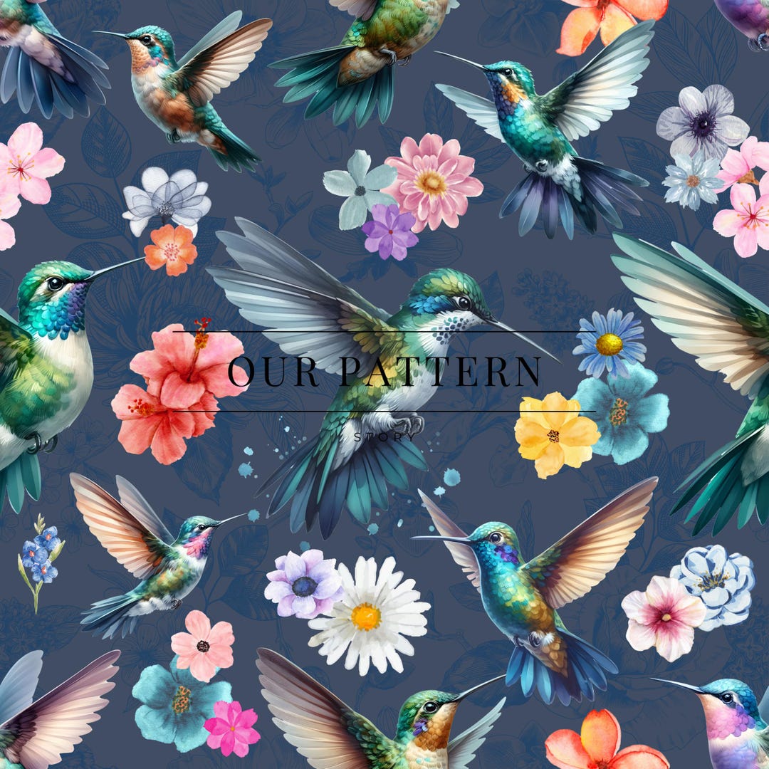 Hummingbird Seamless Pattern - Etsy