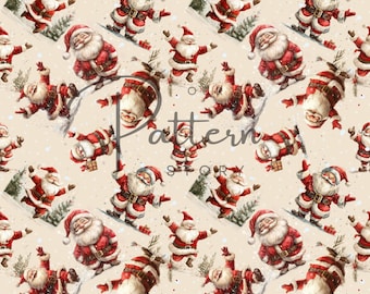 Father Christmas Seamless Pattern