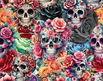 Sugar skull seamless pattern