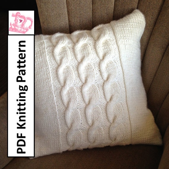 Pdf Knitting Pattern Cable Knit Pillow Cover Image 0